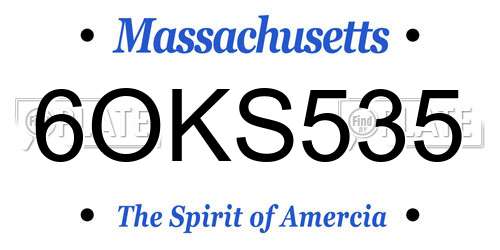 6OKS535 Massachusetts License Plate