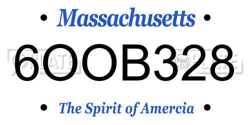 6OOB328 Massachusetts License Plate