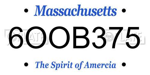 6OOB375 Massachusetts License Plate