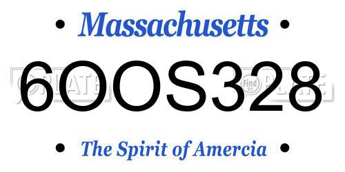 6OOS328 Massachusetts License Plate