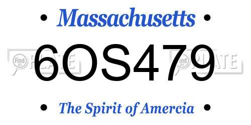 6OS479 Massachusetts License Plate