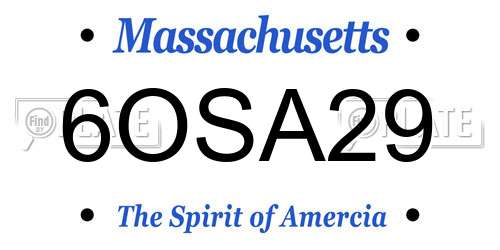 6OSA29 Massachusetts License Plate