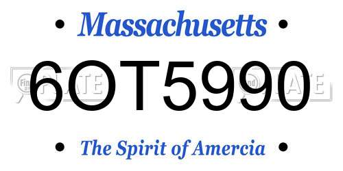 6OT5990 Massachusetts License Plate