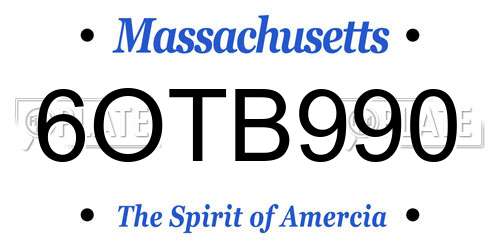 6OTB990 Massachusetts License Plate