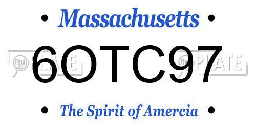 6OTC97 Massachusetts License Plate