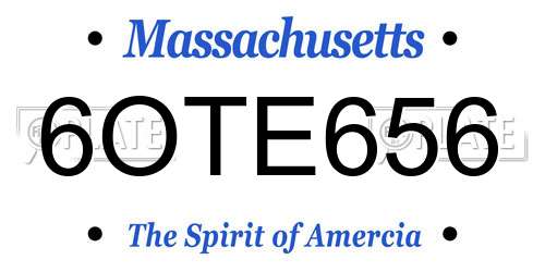 6OTE656 Massachusetts License Plate