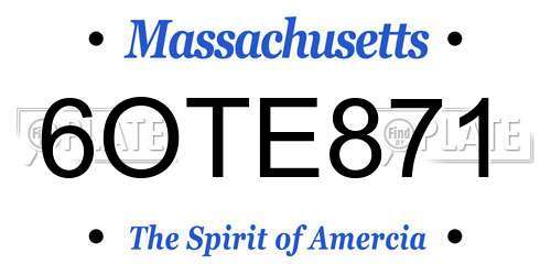 6OTE871 Massachusetts License Plate