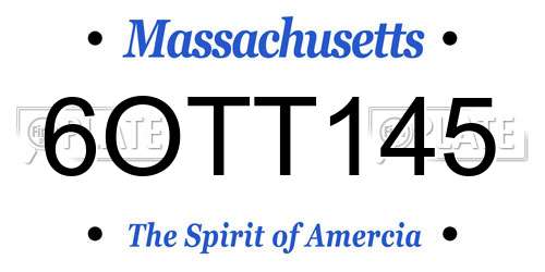 6OTT145 Massachusetts License Plate