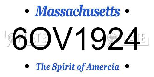 6OV1924 Massachusetts License Plate