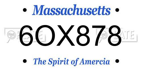 6OX878 Massachusetts License Plate