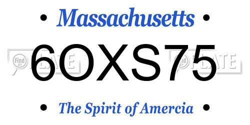 6OXS75 Massachusetts License Plate