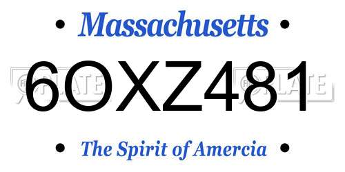 6OXZ481 Massachusetts License Plate
