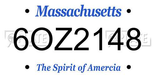 6OZ2148 Massachusetts License Plate