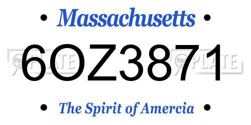 6OZ3871 Massachusetts License Plate