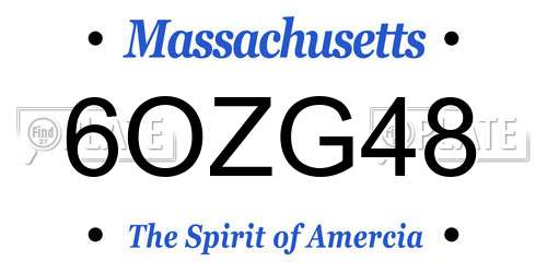 6OZG48 Massachusetts License Plate