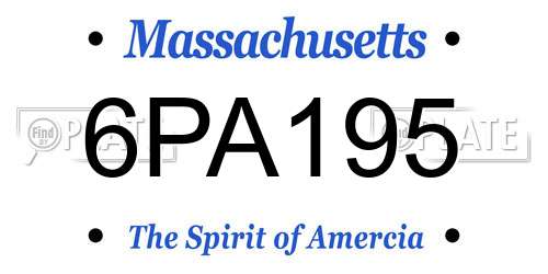 6PA195 Massachusetts License Plate