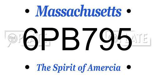 6PB795 Massachusetts License Plate