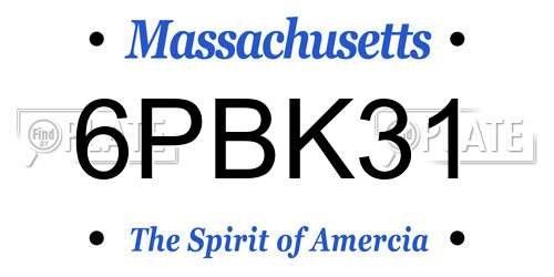 6PBK31 Massachusetts License Plate