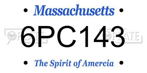 6PC143 Massachusetts License Plate