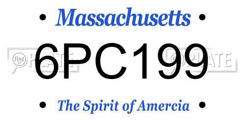 6PC199 Massachusetts License Plate