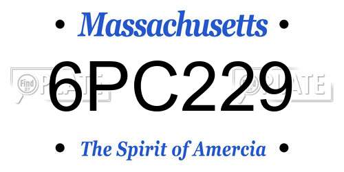 6PC229 Massachusetts License Plate