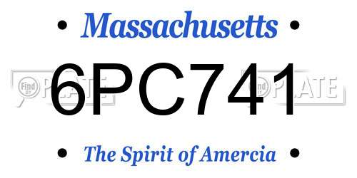 6PC741 Massachusetts License Plate