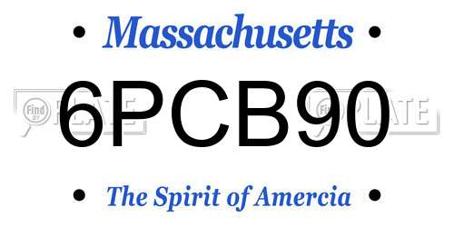 6PCB90 Massachusetts License Plate