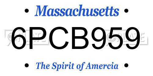 6PCB959 Massachusetts License Plate