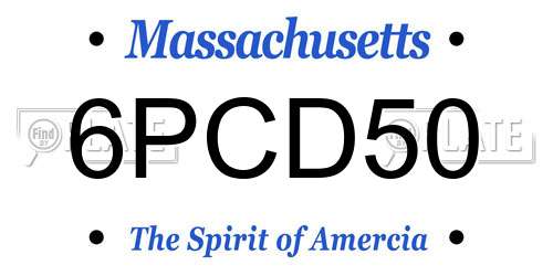 6PCD50 Massachusetts License Plate
