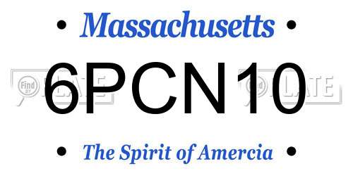 6PCN10 Massachusetts License Plate