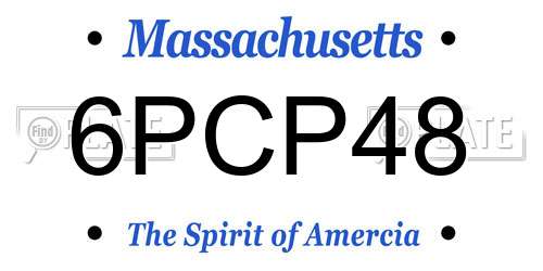6PCP48 Massachusetts License Plate