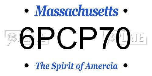 6PCP70 Massachusetts License Plate