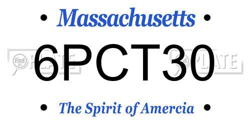 6PCT30 Massachusetts License Plate