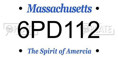 6PD112 Massachusetts License Plate