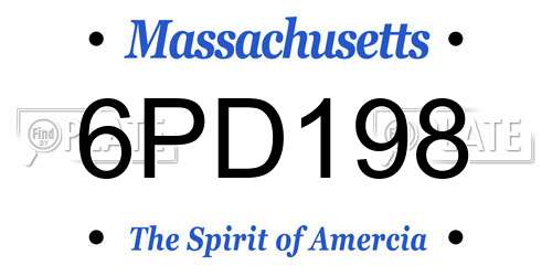 6PD198 Massachusetts License Plate