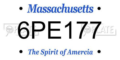 6PE177 Massachusetts License Plate