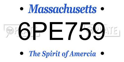 6PE759 Massachusetts License Plate