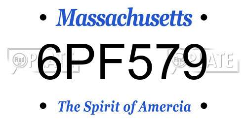 6PF579 Massachusetts License Plate