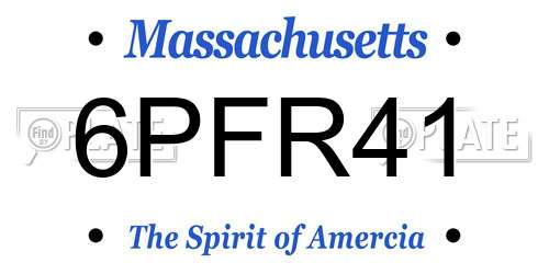 6PFR41 Massachusetts License Plate