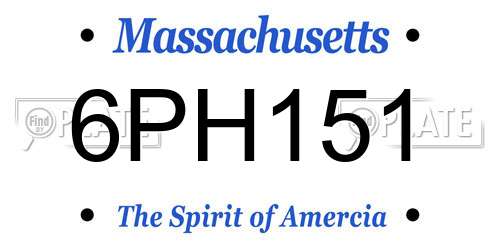 6PH151 Massachusetts License Plate