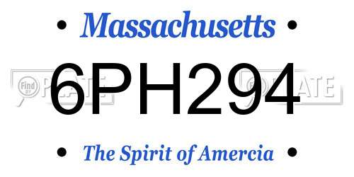 6PH294 Massachusetts License Plate