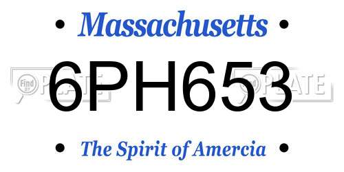 6PH653 Massachusetts License Plate