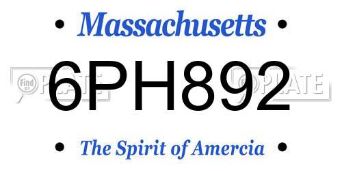 6PH892 Massachusetts License Plate