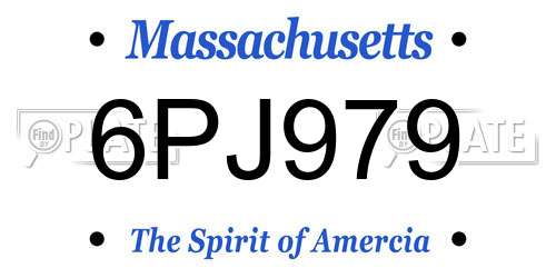 6PJ979 Massachusetts License Plate