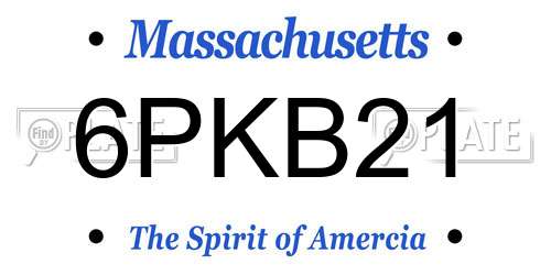 6PKB21 Massachusetts License Plate