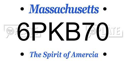 6PKB70 Massachusetts License Plate