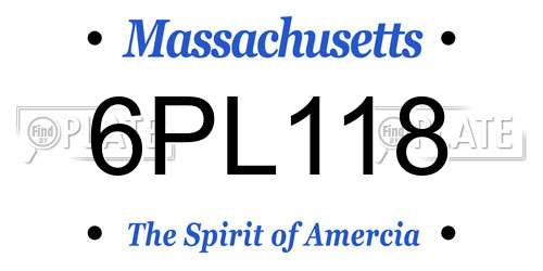 6PL118 Massachusetts License Plate