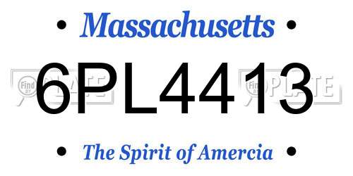 6PL4413 Massachusetts License Plate