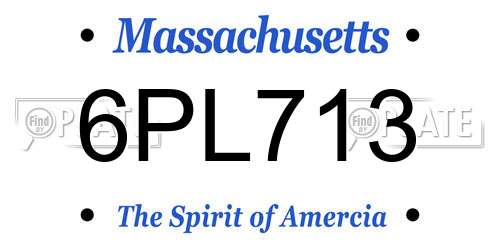 6PL713 Massachusetts License Plate