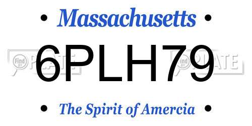 6PLH79 Massachusetts License Plate